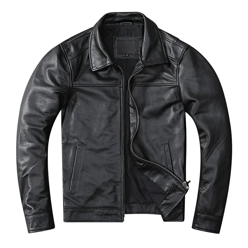 GENTELUXIO™ Heritage Slim-Fit Men’s Genuine Cowhide Leather Jacket