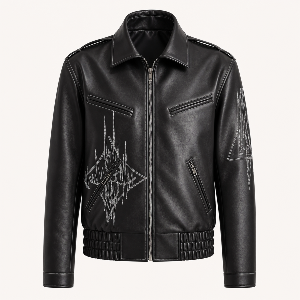 GENTELUXIO™ Regent Embroidered Leather Jacket