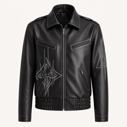GENTELUXIO™ Regent Embroidered Leather Jacket