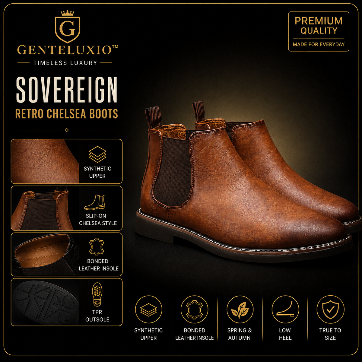 GENTELUXIO™ Sovereign Men’s Retro Chelsea Boots